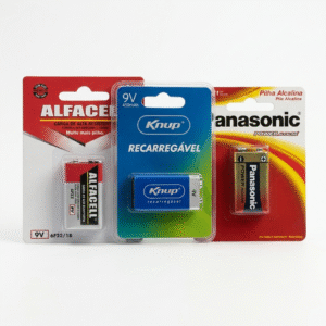 Bateria 9V Básica, Alcalina e Recarregável