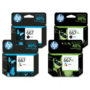 Cartucho HP 667 Original – Preto e Colorido (2ml e XL)
