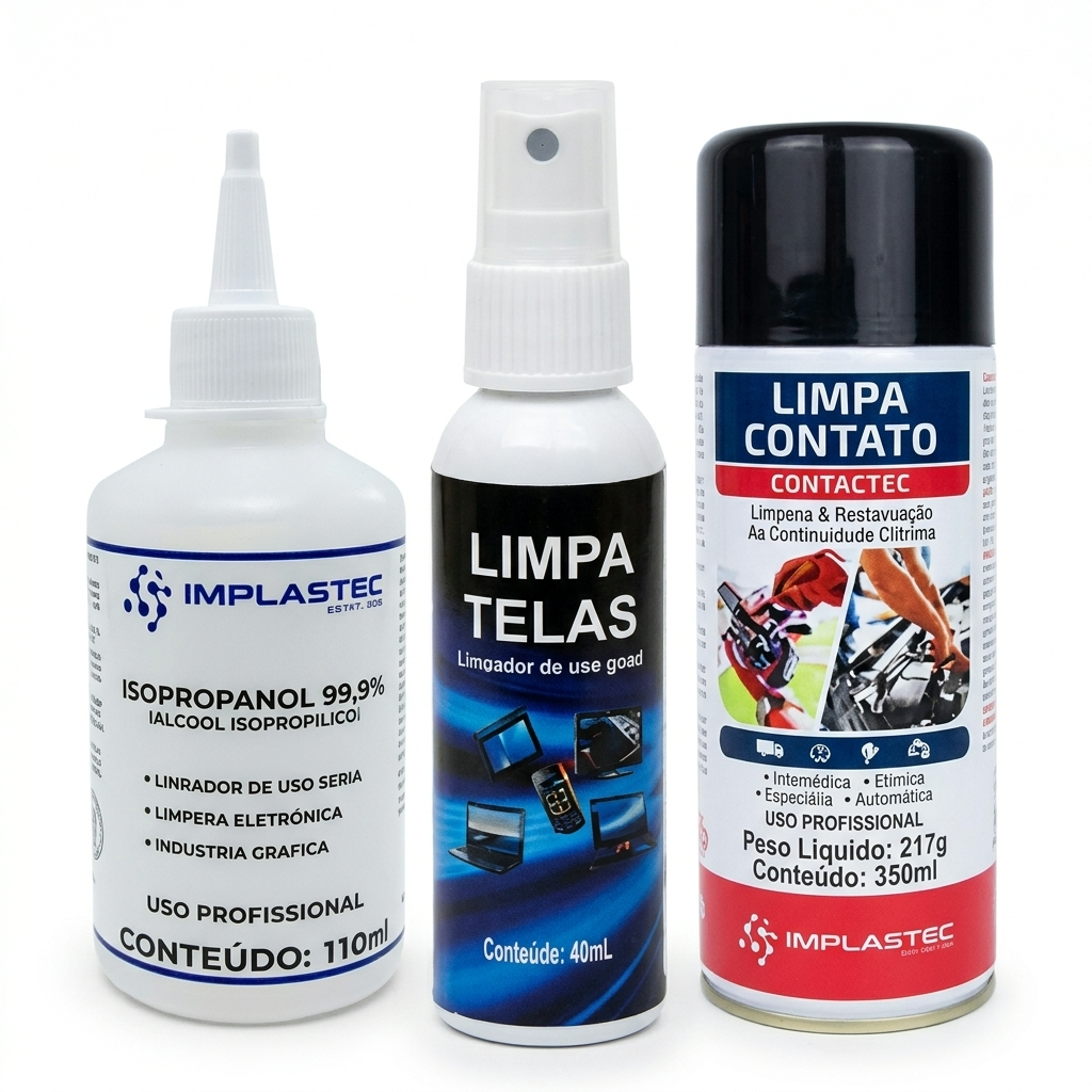 Limpa Contato, Álcool Isopropílico e Limpa Telas