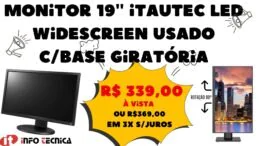 Monitor 19'' itautec Led Widescreen usado c/Base Giratória