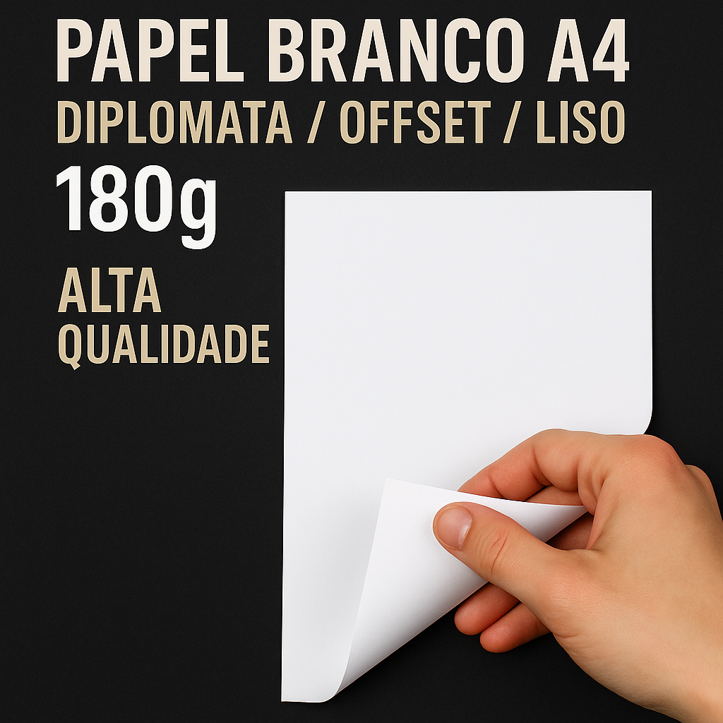 Papel Branco A4 180g Diplomata / Offset / Liso